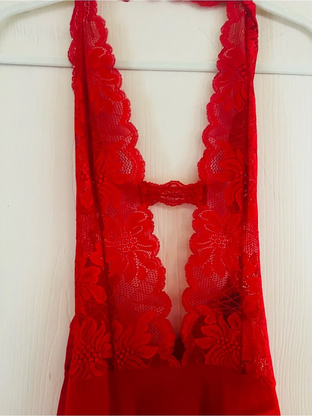 VTG Y2K Red Lace Fredrick’s Of Hollywood Sexy Stretch Boudoir Lingerie Teddy M - Picture 3 of 6